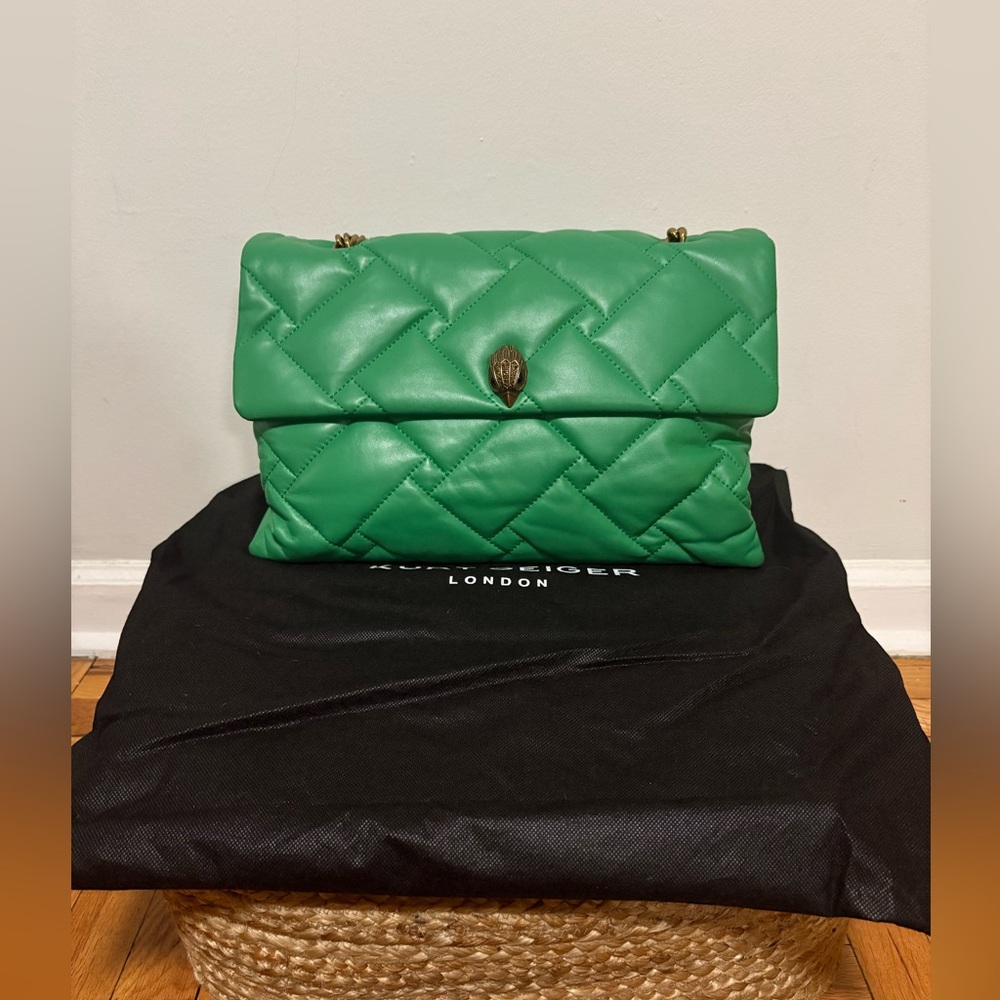Kurt Geiger XXL Kensington: Green Quilted Women's Bag (Rare)